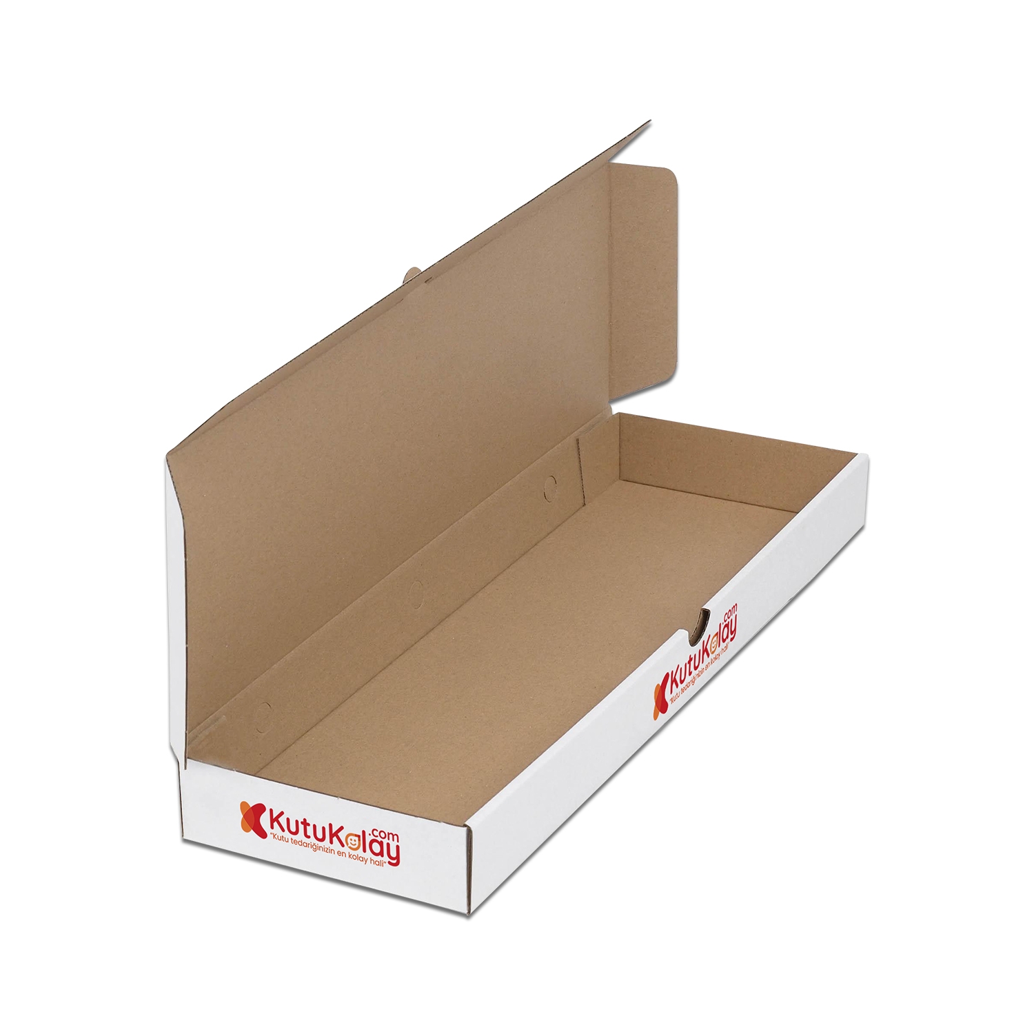 40 cm Pide Kutusu Beyaz Oluklu (Özel Baskılı)