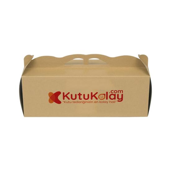 Oluklu Kraft Renk Saplı Baton Turta Kutusu