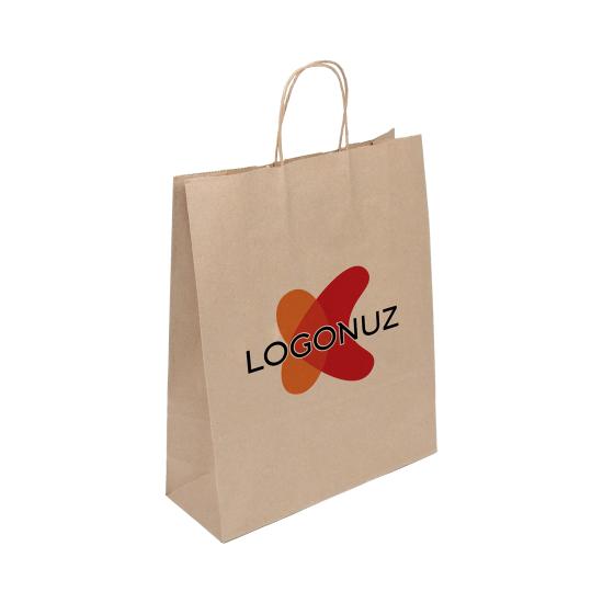 28 x 28 x 16 Burgu Saplı Kraft Çanta
