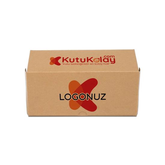 İkili hamburger Kutusu 24 x 12 x 12 cm Kraft Renk (Özel Baskılı)
